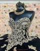 Sleeveless Black Quinceanera Dresses Metallic Sequin Sweetheart Neck 15 Dress