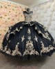 Sleeveless Black Quinceanera Dresses Metallic Sequin Sweetheart Neck 15 Dress