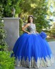 Halter Neck Blue Quince Dresses Lace Appliques Sleeveless 15 Dress