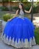 Halter Neck Blue Quince Dresses Lace Appliques Sleeveless 15 Dress