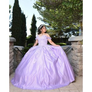 Off Shoulder Lilac Quinceanera Dress Sweetheart Neck Lace Appliques 15 Dresses