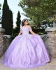 Off Shoulder Lilac Quinceanera Dress Sweetheart Neck Lace Appliques 15 Dresses