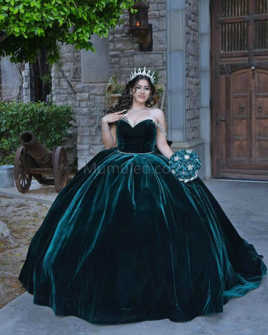 Sleeveless Emerald Green Quinceanera Dress Sweetheart Neck 15 Dresses