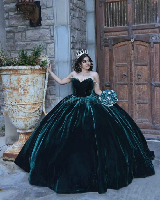 Sleeveless Emerald Green Quinceanera Dress Sweetheart Neck 15 Dresses