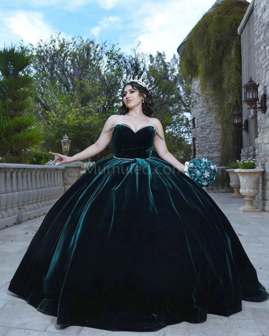 Sleeveless Emerald Green Quinceanera Dress Sweetheart Neck 15 Dresses