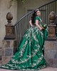 Sleeveless Emerald Green Quinceanera Dress Sweetheart Neck Lace Appliques 15 Dresses