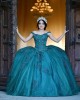 Sleeveless Green Quince Dresses Lace Appliques Scoop Neck 15 Dress