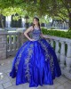 Sleeveless Navy Blue Quinceanera Dress Sweetheart Neck Metallic Sequin 15 Dresses