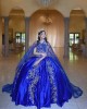 Sleeveless Navy Blue Quinceanera Dress Sweetheart Neck Metallic Sequin 15 Dresses