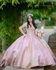 Sleeveless Pink Quince Dresses Lace Appliques Sweetheart Neck 15 Dress