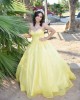 Sleeveless Yellow Quince Dresses Sweetheart Neck 15 Dress