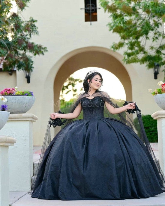 Sweetheart Neck Black Quinceanera Dress Sleeveless 15 Dresses