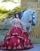 Sweetheart Neck Burgundy Quinceanera Dress Lace Appliques Sleeveless 15 Dresses