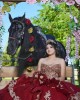 Sweetheart Neck Burgundy Quinceanera Dress Lace Appliques Sleeveless 15 Dresses