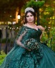 Sweetheart Neck Emerald Green Quinceanera Dress Metallic Sequin Sleeveless 15 Dresses