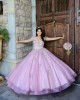 Sweetheart Neck Lilac Quince Dresses Metallic Sequin Off Shoulder 15 Dress