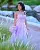 Sweetheart Neck Lilac Quinceanera Dress Lace Appliques Sleeveless 15 Dresses