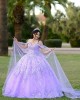 Sweetheart Neck Lilac Quinceanera Dress Metallic Sequin Off Shoulder 15 Dresses