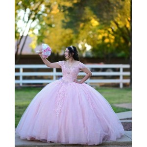 Sweetheart Neck Lilac Quinceanera Dress Sequin Lace Appliques Off Shoulder 15 Dresses