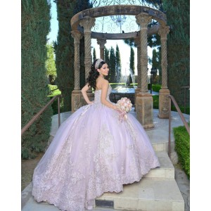 Sweetheart Neck Lilac Quinceanera Dress Sequin Lace Appliques Sleeveless 15 Dresses