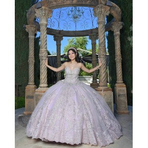 Sweetheart Neck Lilac Quinceanera Dress Sequin Lace Appliques Sleeveless 15 Dresses