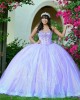 Sweetheart Neck Lilac Quinceanera Dress Sequin Sleeveless 15 Dresses