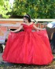 Sweetheart Neck Red Quinceanera Dress Metallic Sequin Off Shoulder 15 Dresses