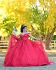 Sweetheart Neck Red Quinceanera Dress Metallic Sequin Off Shoulder 15 Dresses