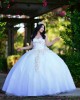 Sweetheart Neck White Quinceanera Dress Lace Appliques Sleeveless 15 Dresses With Bow