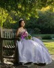 Cape Sleeve Lilac Quinceanera Dresses V Neck Lace Appliques Ball Gown 15 Dress