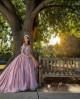 Long Sleeve Pink Quinceanera Dresses Sweetheart Neck Lace Appliques 15 Dress