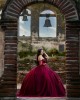 Off Shoulder Burgundy Quinceanera Dresses Sweetheart Neck Lace Appliques 15 Dress