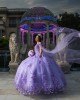 Off Shoulder Lilac Quinceanera Dresses V Neck Beading 15 Dress With 3D Flowers