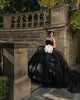 Sleeveless Black Quinceanera Dresses Square Collar 15 Dress