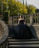 Sleeveless Black Quinceanera Dresses Square Collar 15 Dress