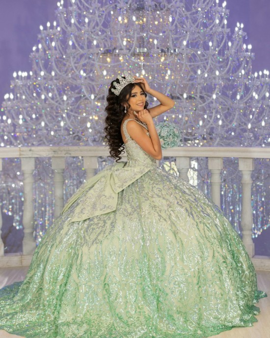 Off Shoulder Sage Green Quinceanera Dress Sweetheart Neck 15 Dresses With Bow