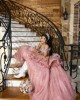 Off Shoulder Pink Quinceanera Dress Sweetheart Neck Lace Appliques 15 Dresses With Bow