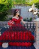 Red Off Shoulder Quinceanera Dress Metallic Sequin Sweetheart Neck 15 Dresses