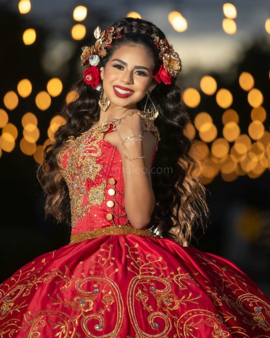 Red Off Shoulder Quinceanera Dress Pearl Sweetheart Neck 15 Dresses