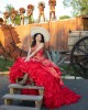 Ruffled Red Quinceanera Dress Sleeveless Sweetheart Neck 15 Dresses