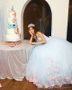 Sky Blue Quinceanera Dress Sleeveless Sweetheart Neck 15 Dresses With 3D Flowers