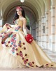 Sleeveless Champagne Quinceanera Dress Lace Appliques Sweetheart Neck 15 Dresses