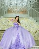 Sleeveless Lilac Quinceanera Dress Lace Appliques Sweetheart Neck 15 Dresses