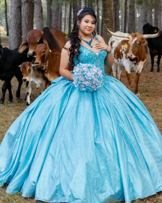 Sleeveless Tiffany Blue Quinceanera Dress V Neck Lace Appliques 15 Dresses With Bow