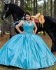 Sleeveless Tiffany Blue Quinceanera Dress V Neck Lace Appliques 15 Dresses With Bow