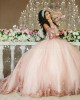 Detachable Rose Gold Quinceanera Dress Sweetheart Neck Off Shoulder 15 Dresses