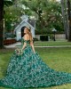 Emerald Green Off Shoulder Quinceanera Dress Lace Appliques Sweetheart Neck 15 Dresses