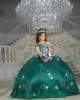 Emerald Green Off Shoulder Quinceanera Dress Sweetheart Neck 15 Dresses With 3D Flowers