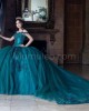 Emerald Green Off Shoulder Quinceanera Dresses Lace Appliques Sweetheart Neck 15 Dress