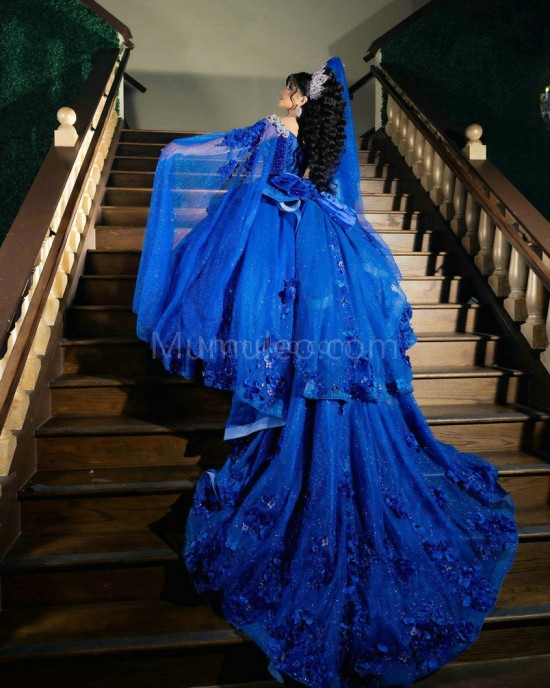 Navy Blue Quinceanera Dress Sweetheart Neck Off Shoulder 15 Dresses With Bow